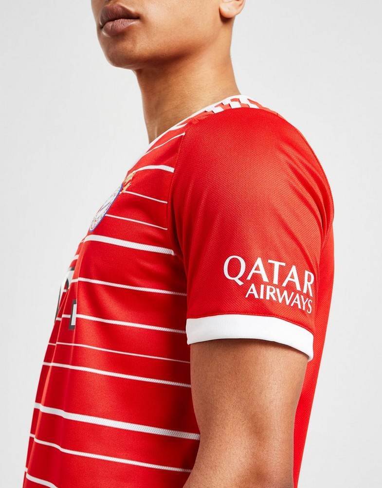 Koszulka, t-shirt męski ADIDAS KRÓTKI RĘKAW FC BAYERN MUNICH 2022/23 HOME SHIRT H39900 Czerwony