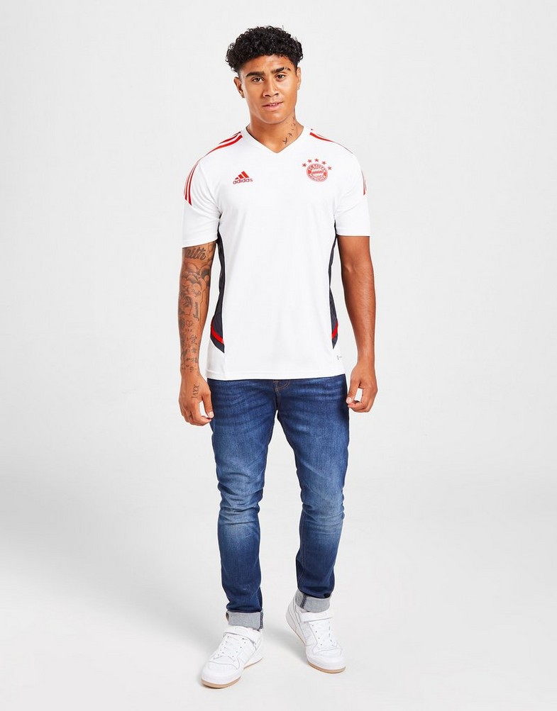 Koszulka, t-shirt męski ADIDAS KRÓTKI RĘKAW FC BAYERN MUNICH TRAINING SHIRT HB0621 Biały