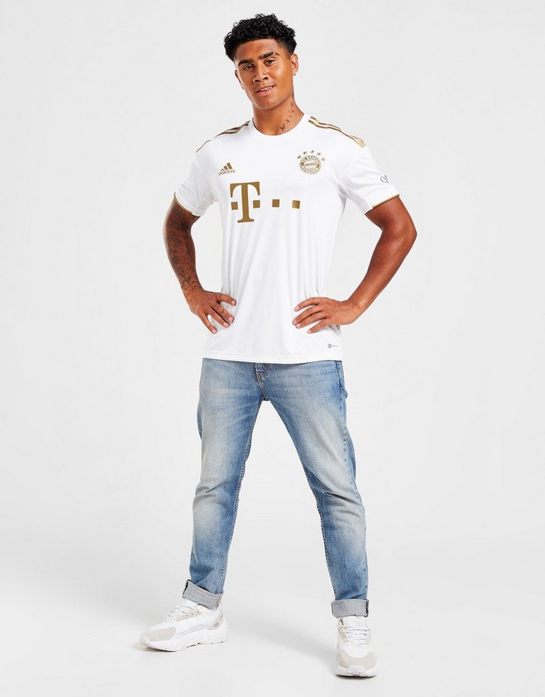 Koszulka, t-shirt męski ADIDAS KRÓTKI RĘKAW FC BAYERN MUNICH 2022/23 AWAY SHIRT HI3886 Biały