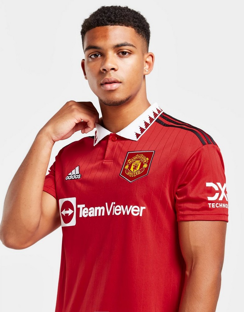 Koszulka, t-shirt męski ADIDAS KRÓTKI RĘKAW MANCHESTER UNITED FC 2022/23 HOME SHIRT H13881 Czerwony