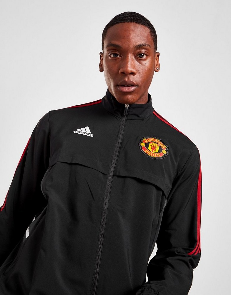 Komplet dresowy męski ADIDAS DRES MANCHESTER UNITED FC PRESENTATION JACKET H64037 Czarny