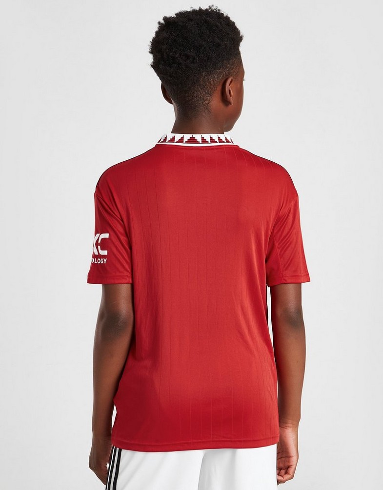 Komplet dresowy dziecięcy ADIDAS KOMPLET MANCHESTER UNITED FC 2022/23 HOME SHIRT JUNIO H64049 Czerwony