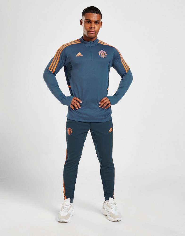 Komplet dresowy męski ADIDAS DRES MANCHESTER UNITED FC TRAINING TRACK PANTS HG3987 Granatowy
