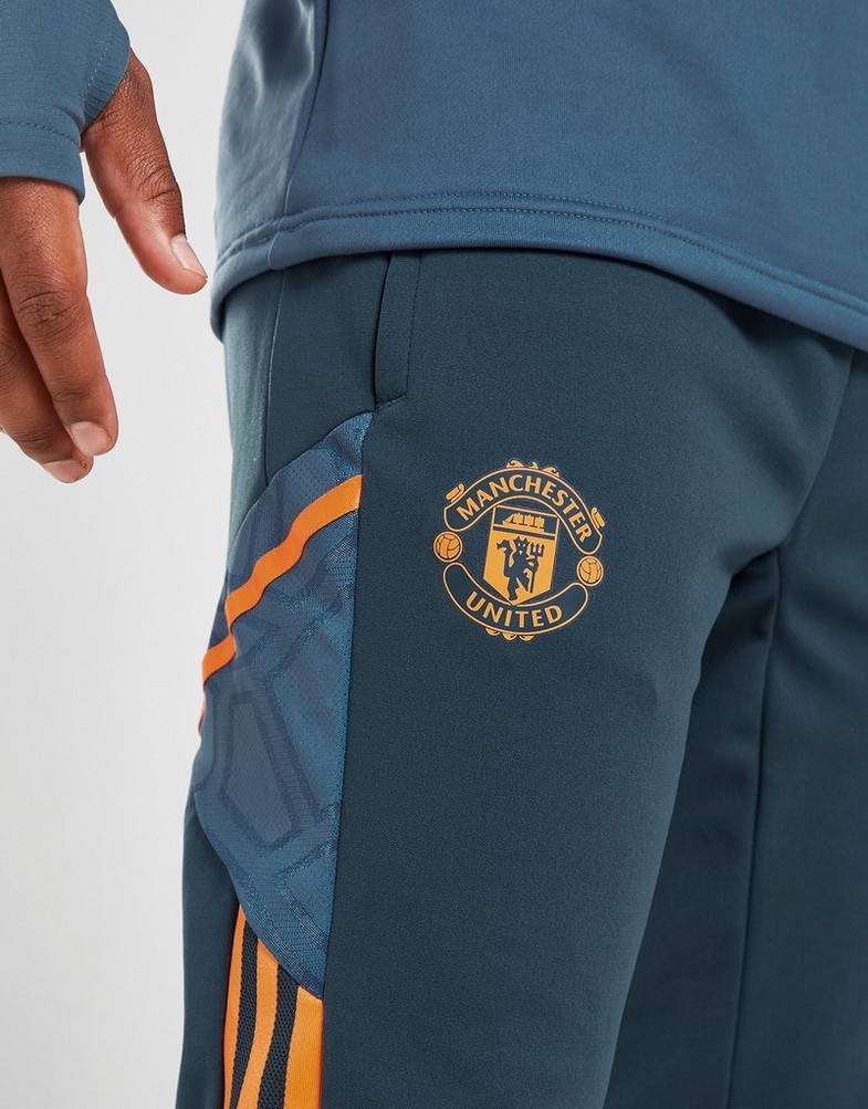 Komplet dresowy męski ADIDAS DRES MANCHESTER UNITED FC TRAINING TRACK PANTS HG3987 Granatowy