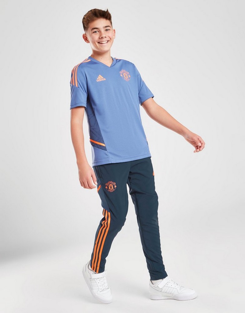 Komplet dresowy dziecięcy ADIDAS DRES MANCHESTER UNITED PRESENTATION TRACK PANTS JUNIOR HH9330 Granatowy