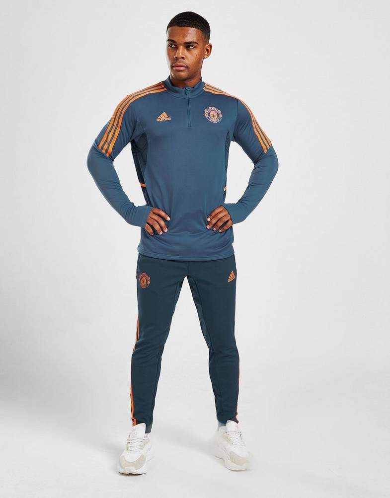 Komplet dresowy męski ADIDAS DRES MANCHESTER UNITED FC TRAINING TOP HH9334 Niebieski