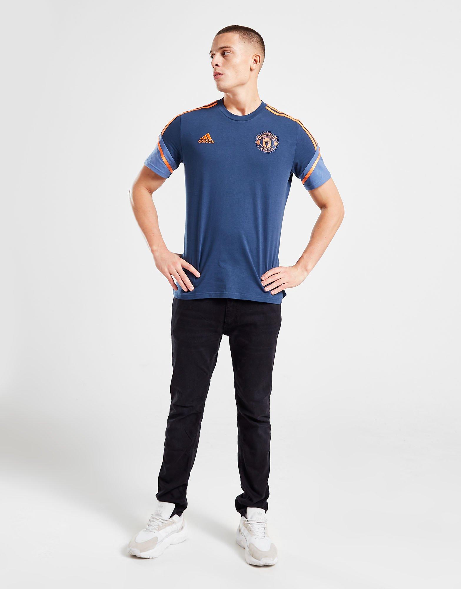 Koszulka, t-shirt męski ADIDAS KRÓTKI RĘKAW MANCHESTER UNITED FC TRAINING T-SHIRT HH9337 Granatowy