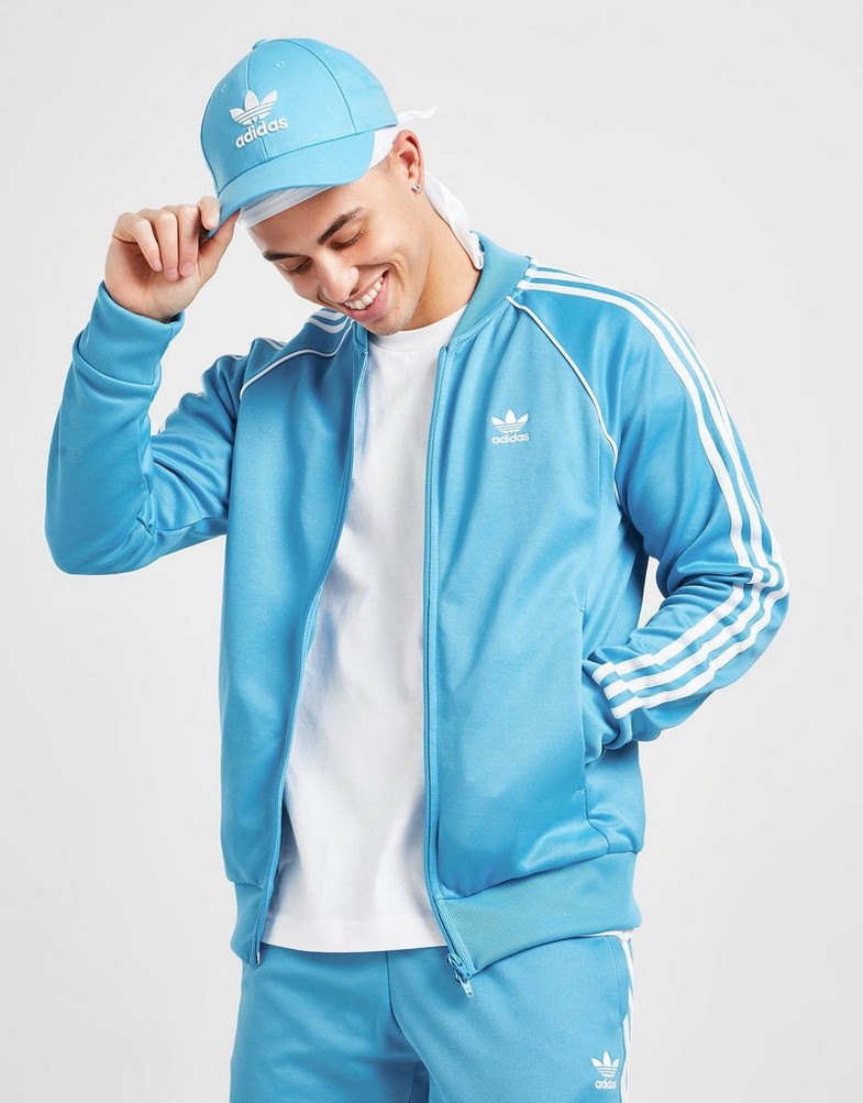 Bluză pentru bărbați ADIDAS SS TRACK TOP  HM8242 Albastru