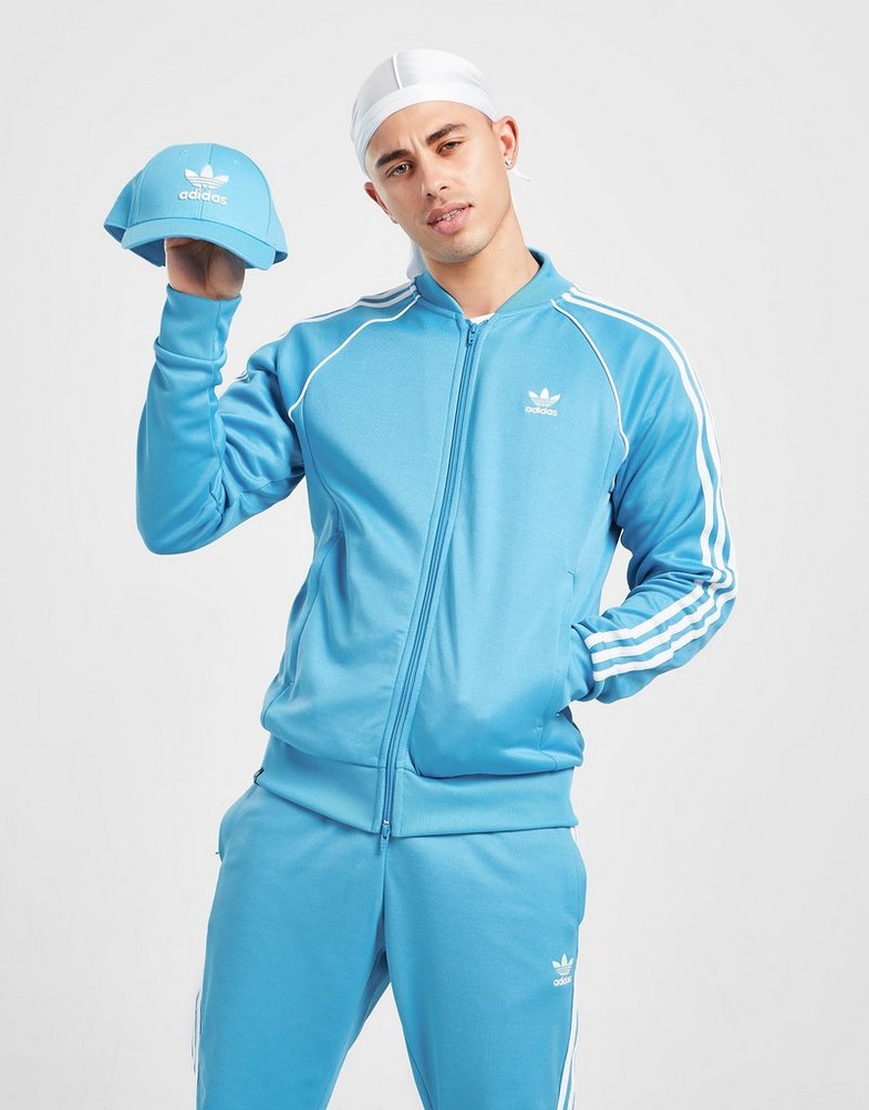 Bluză pentru bărbați ADIDAS SS TRACK TOP  HM8242 Albastru