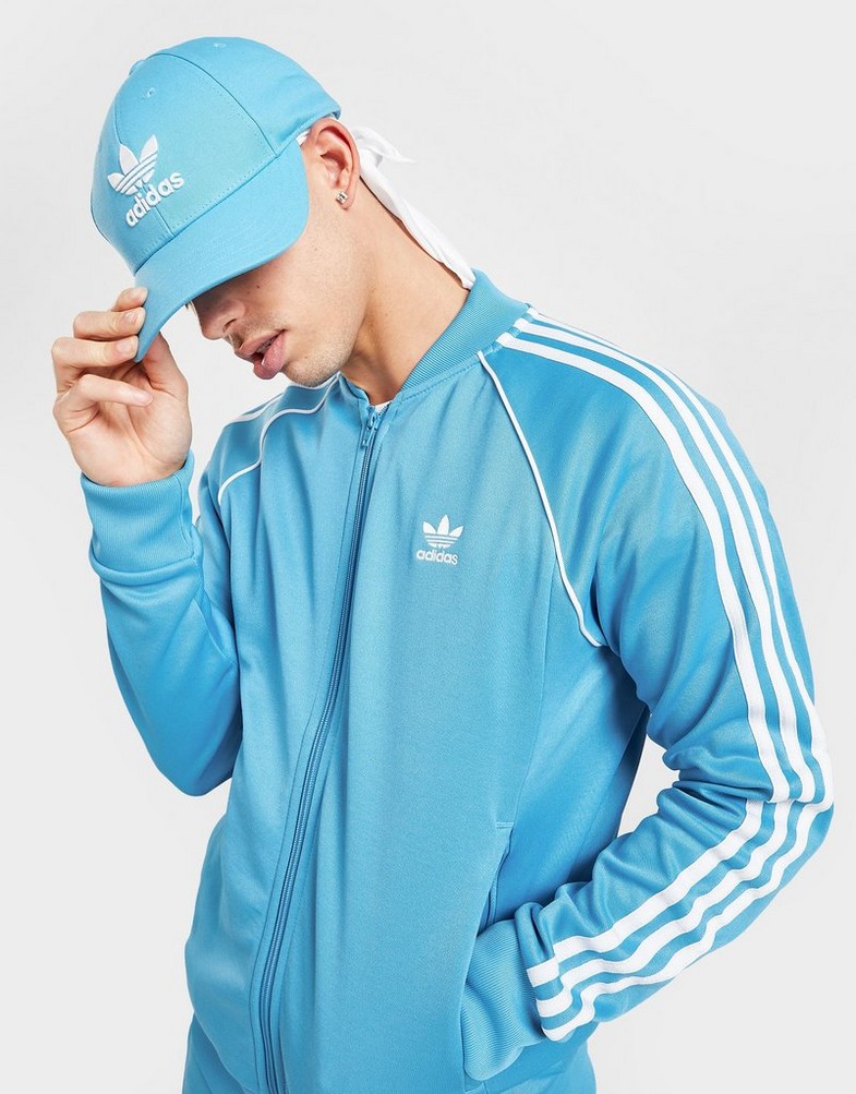 Bluză pentru bărbați ADIDAS SS TRACK TOP  HM8242 Albastru