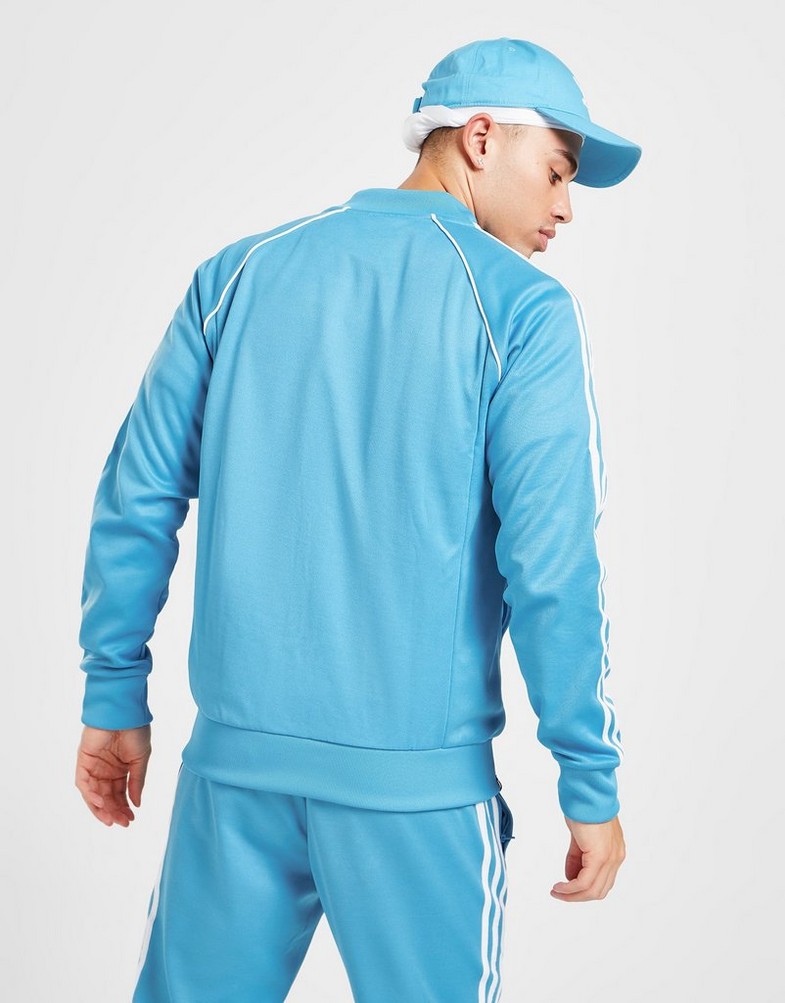 Bluză pentru bărbați ADIDAS SS TRACK TOP  HM8242 Albastru