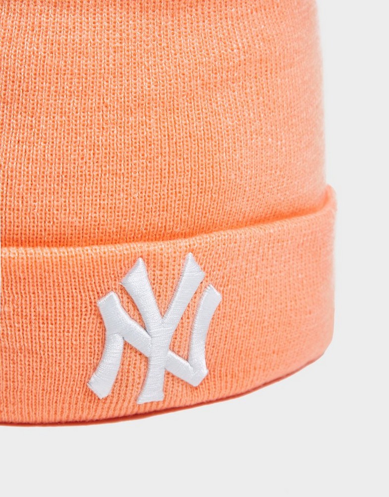 Czapka zimowa damska NEW ERA MLB NEW YORK YANKEES BEANIE NEW YORK YANKEES PEA 60141882 Pomarańczowy