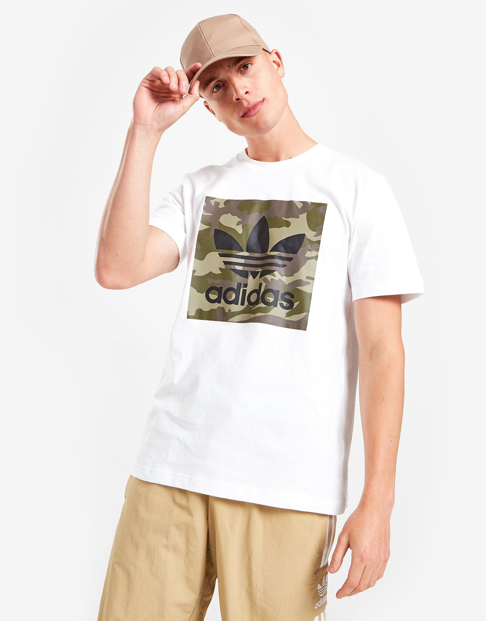 Koszulka, t-shirt męski ADIDAS T-SHIRT CAMO T-SHIRT HT6422 Biały