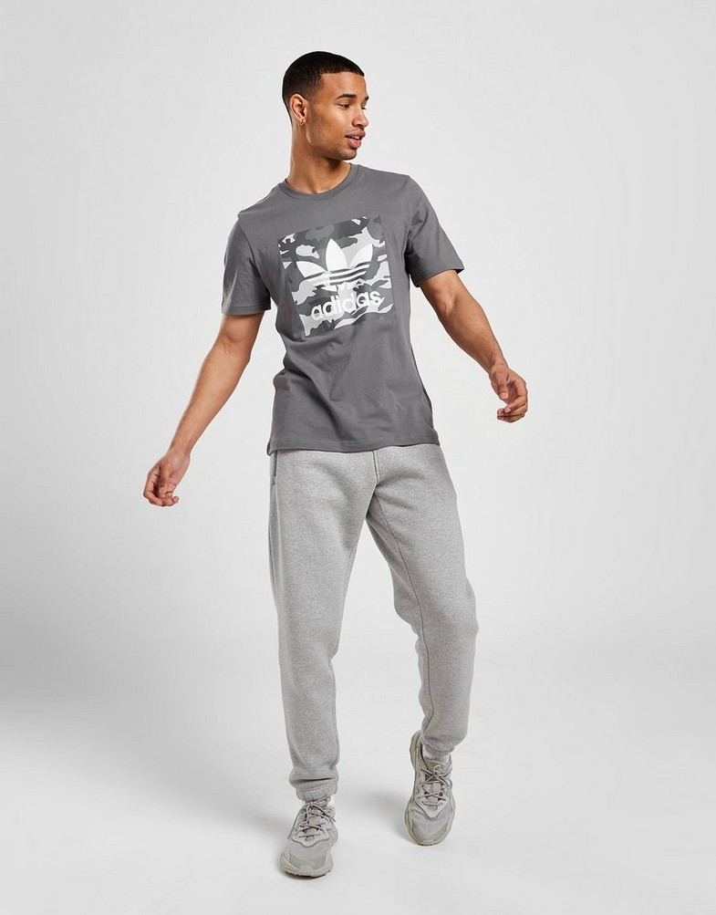 Koszulka, t-shirt męski ADIDAS T-SHIRT CAMO BOX T-SHIRT HT6421 Szary