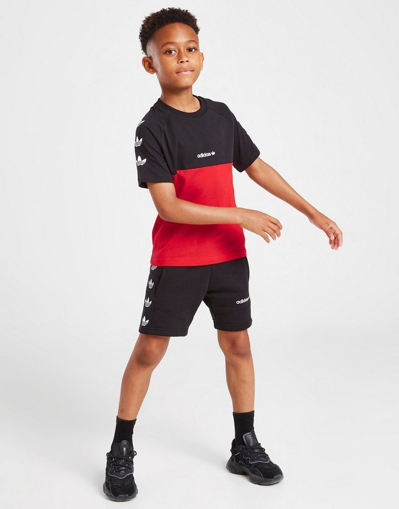 Detská tepláková súprava ADIDAS REPEAT TREFOIL TRIČKO/SHORTS SET CHILDREN HG3150 Čierna