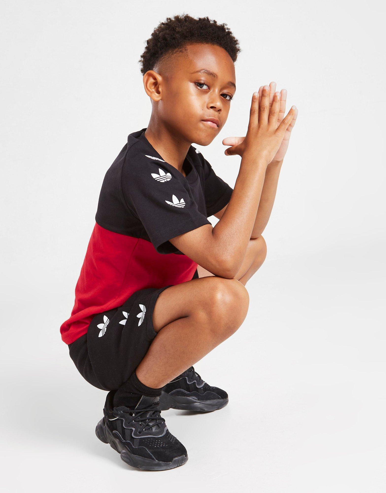 Detská tepláková súprava ADIDAS REPEAT TREFOIL TRIČKO/SHORTS SET CHILDREN HG3150 Čierna