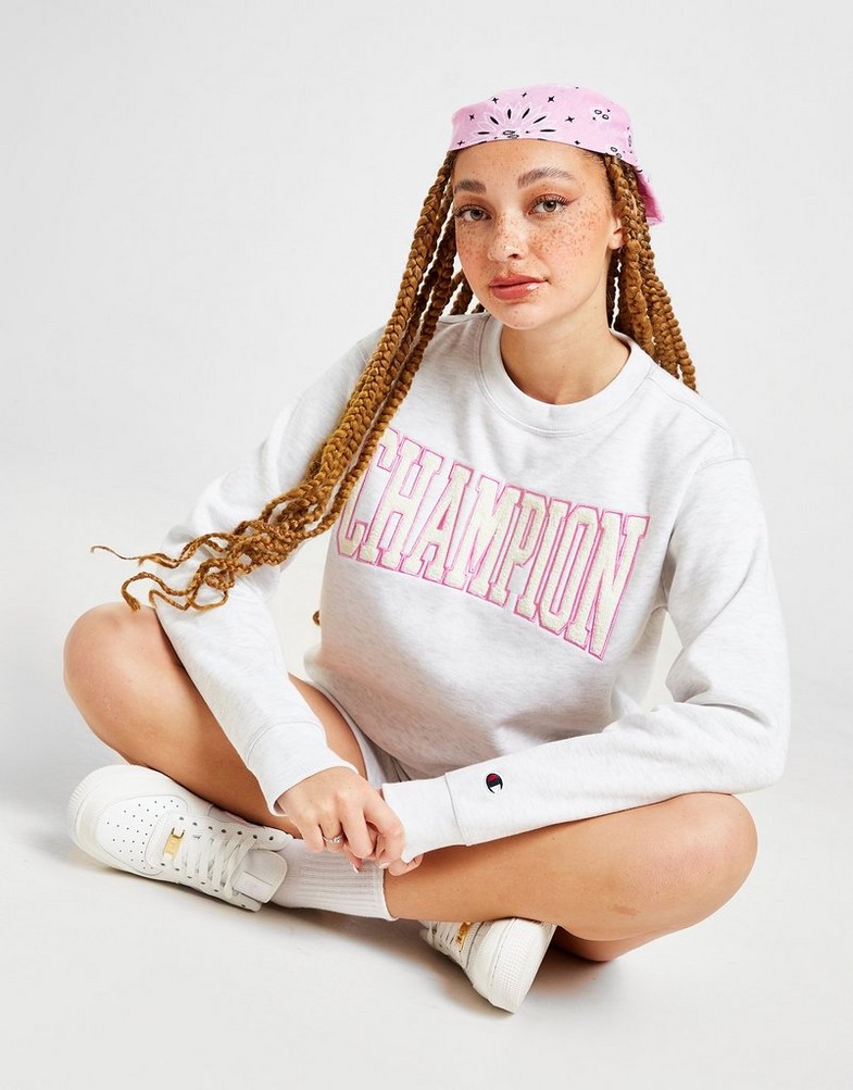 Női pulóver CHAMPION VARSITY CREW SWEATSHIRT 