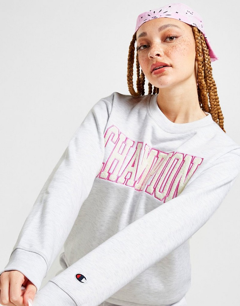 Dámska mikina CHAMPION VARSITY CREW SWEATSHIRT  116308SILMEM007 Sivá