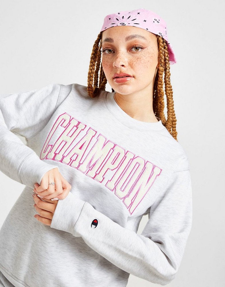 Dámska mikina CHAMPION VARSITY CREW SWEATSHIRT  116308SILMEM007 Sivá