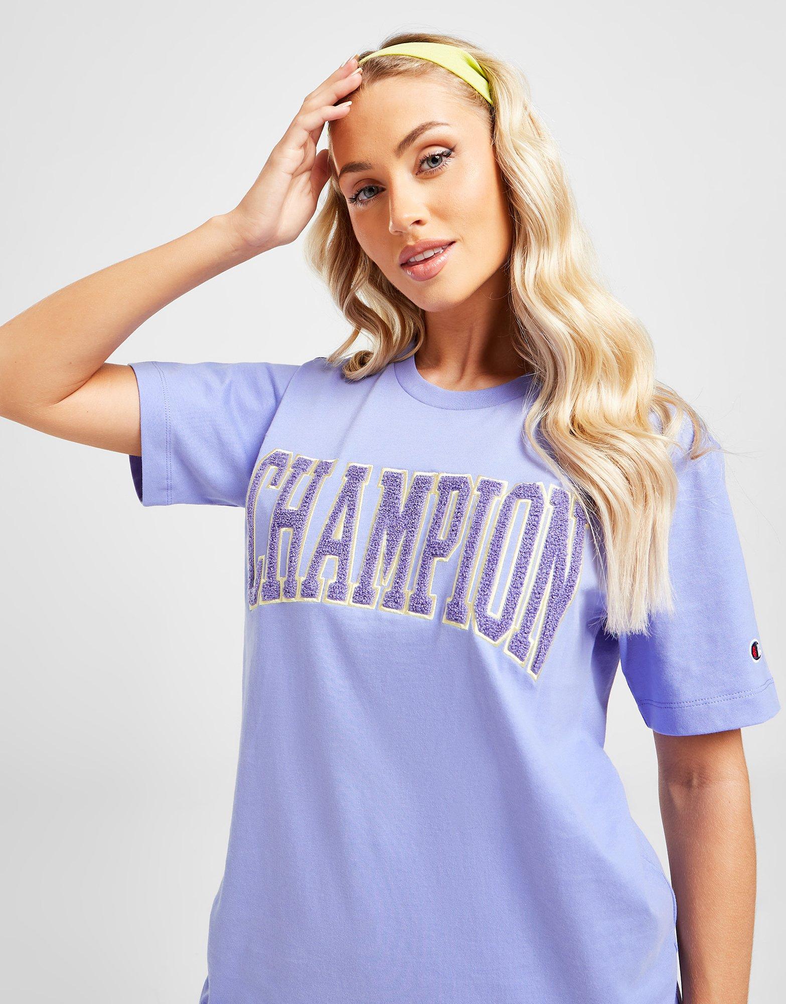 Dámske tričko CHAMPION TRIČKO VARSITY TRIČKO 116214JKABS158 Modrá