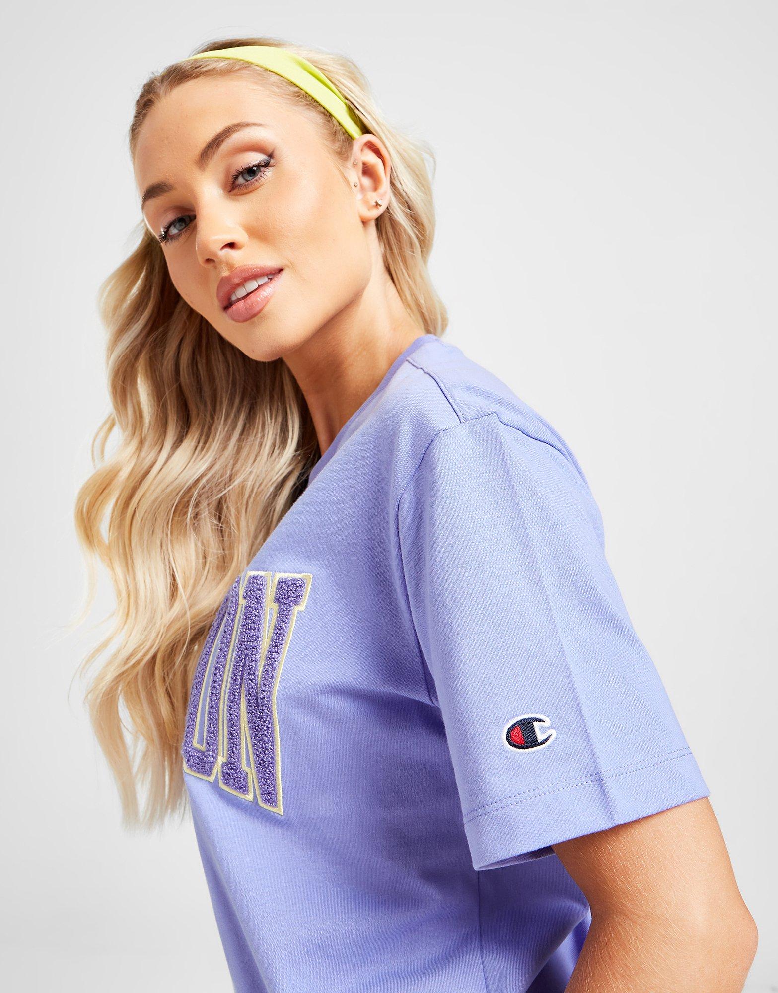 Dámske tričko CHAMPION TRIČKO VARSITY TRIČKO 116214JKABS158 Modrá