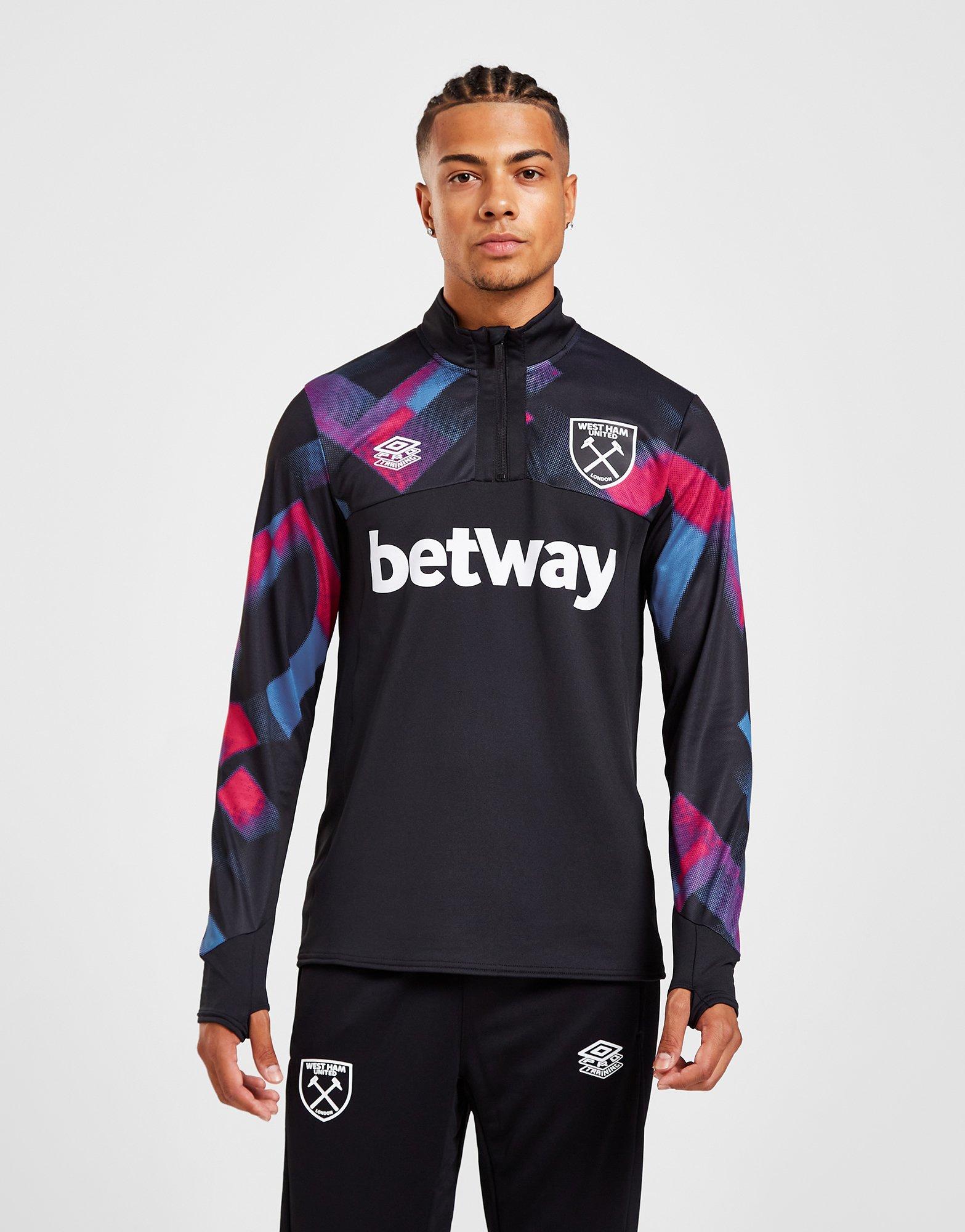 Komplet dresowy męski UMBRO DRES WEST HAM UNITED FC WARM UP 1/4 ZIP TOP 97697UKU7 Czarny
