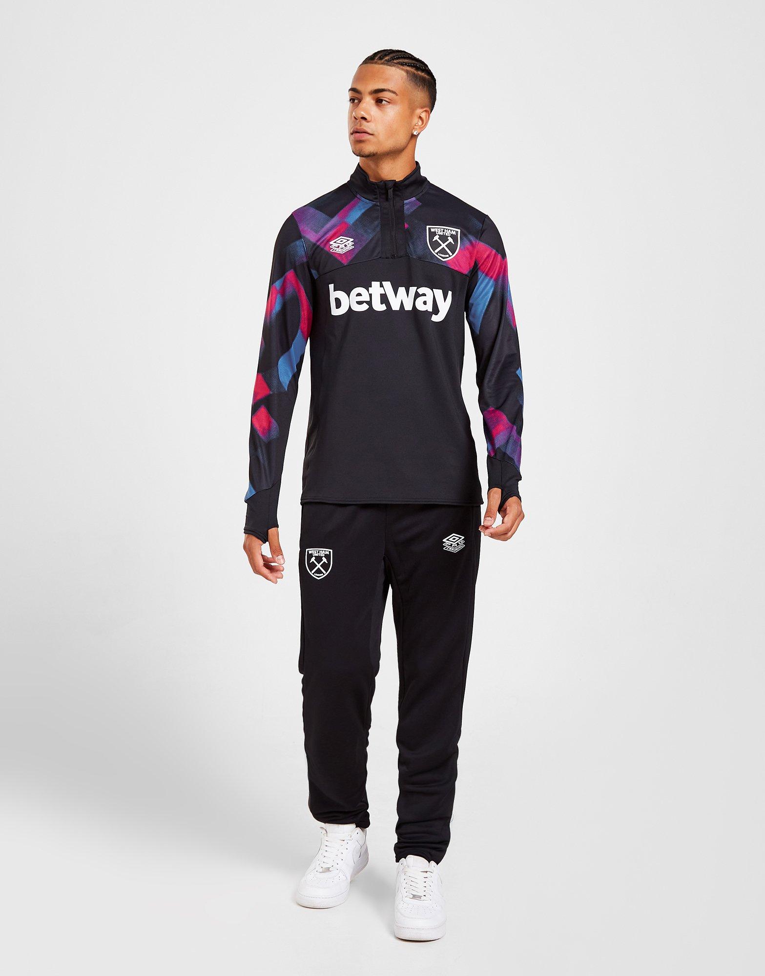 Komplet dresowy męski UMBRO DRES WEST HAM UNITED FC WARM UP 1/4 ZIP TOP 97697UKU7 Czarny