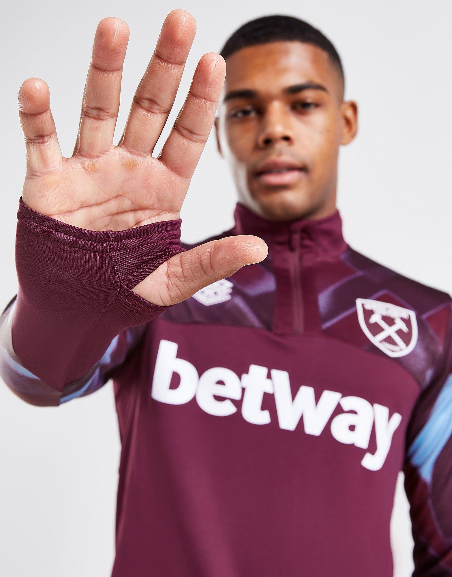 Komplet dresowy męski UMBRO DRES WEST HAM UNITED FC WARM UP 1/4 ZIP TOP 97697ULLK Czerwony