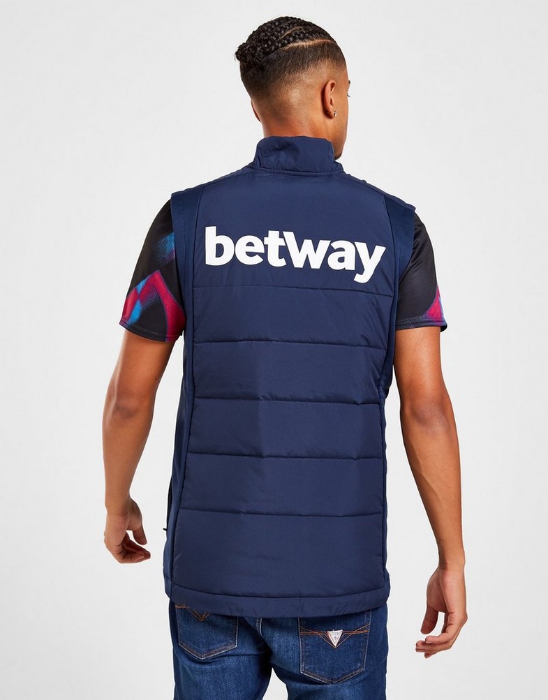 Koszulka, t-shirt męski UMBRO KRÓTKI RĘKAW WEST HAM UNITED FC GILET 97389ULJC Granatowy