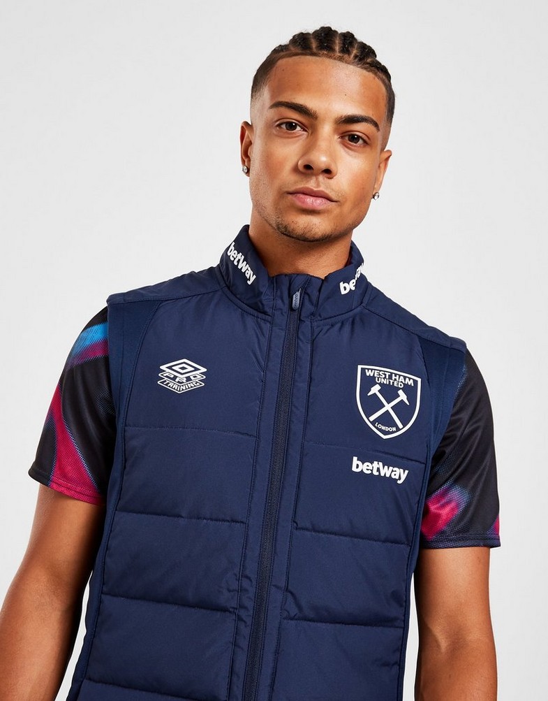 Koszulka, t-shirt męski UMBRO KRÓTKI RĘKAW WEST HAM UNITED FC GILET 97389ULJC Granatowy