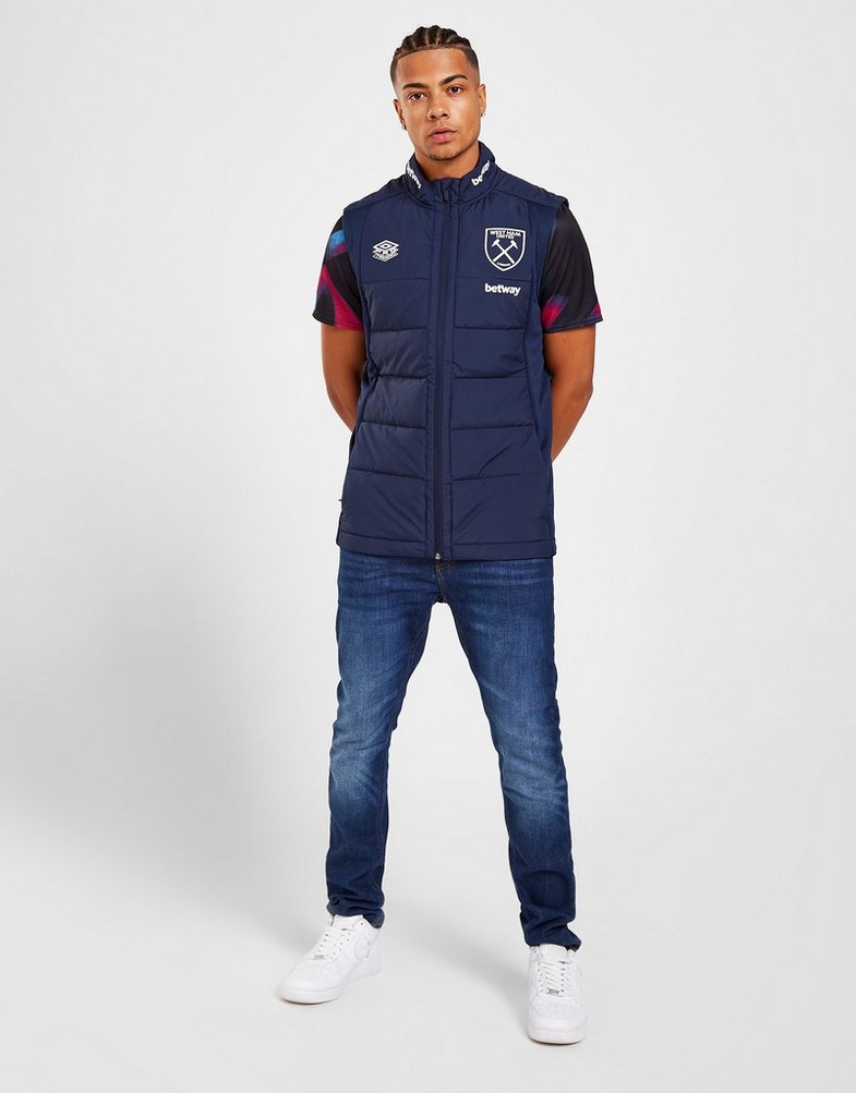 Koszulka, t-shirt męski UMBRO KRÓTKI RĘKAW WEST HAM UNITED FC GILET 97389ULJC Granatowy