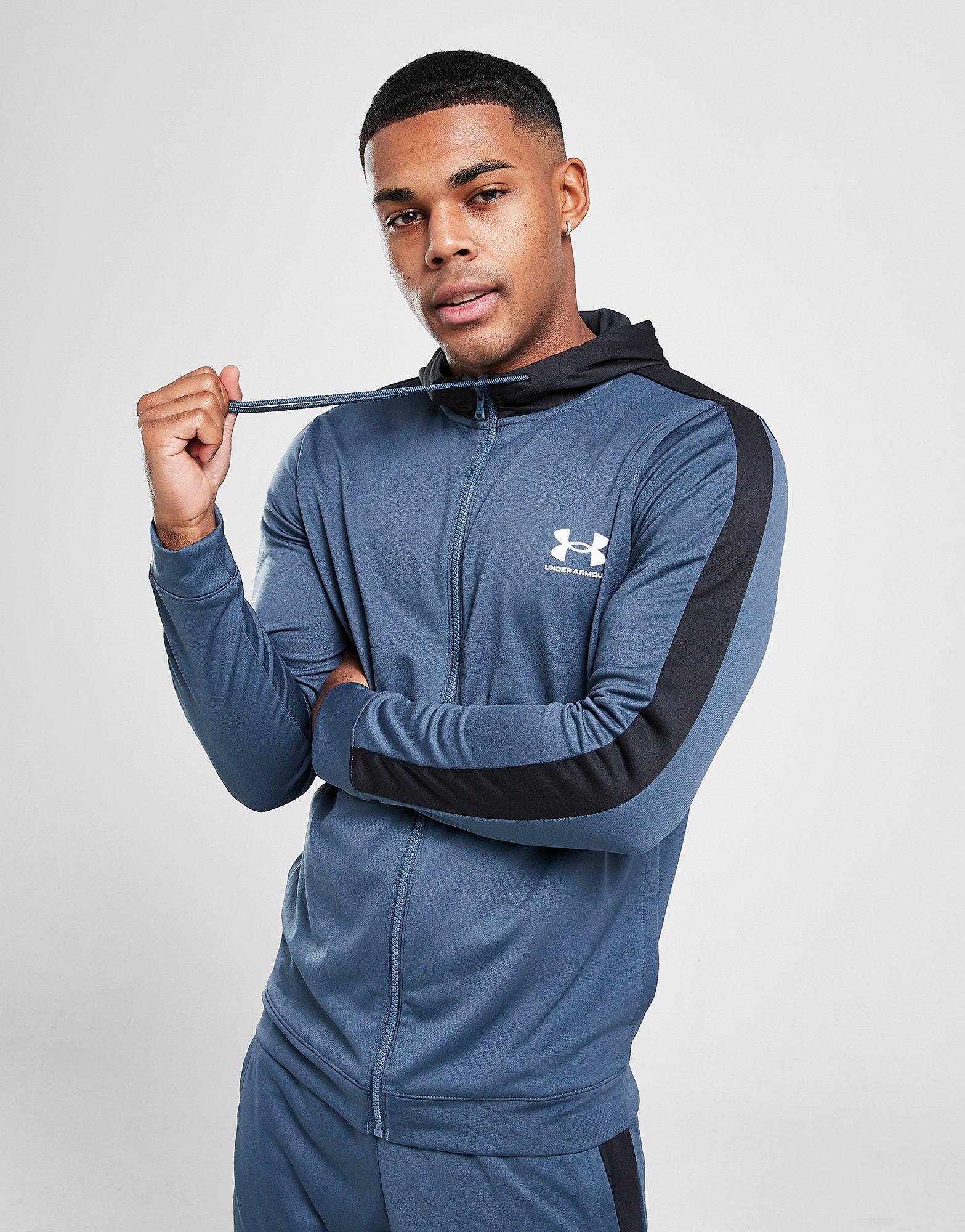 Férfi pulóverek UNDER ARMOUR POLY HOODIE 1370153467H Kék