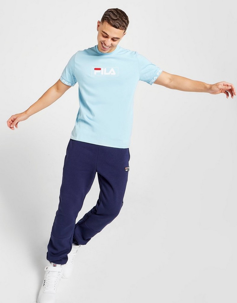 Koszulka, t-shirt męski FILA T-SHIRT SQUADS TAPE T-SHIRT SS21JDM006 Niebieski