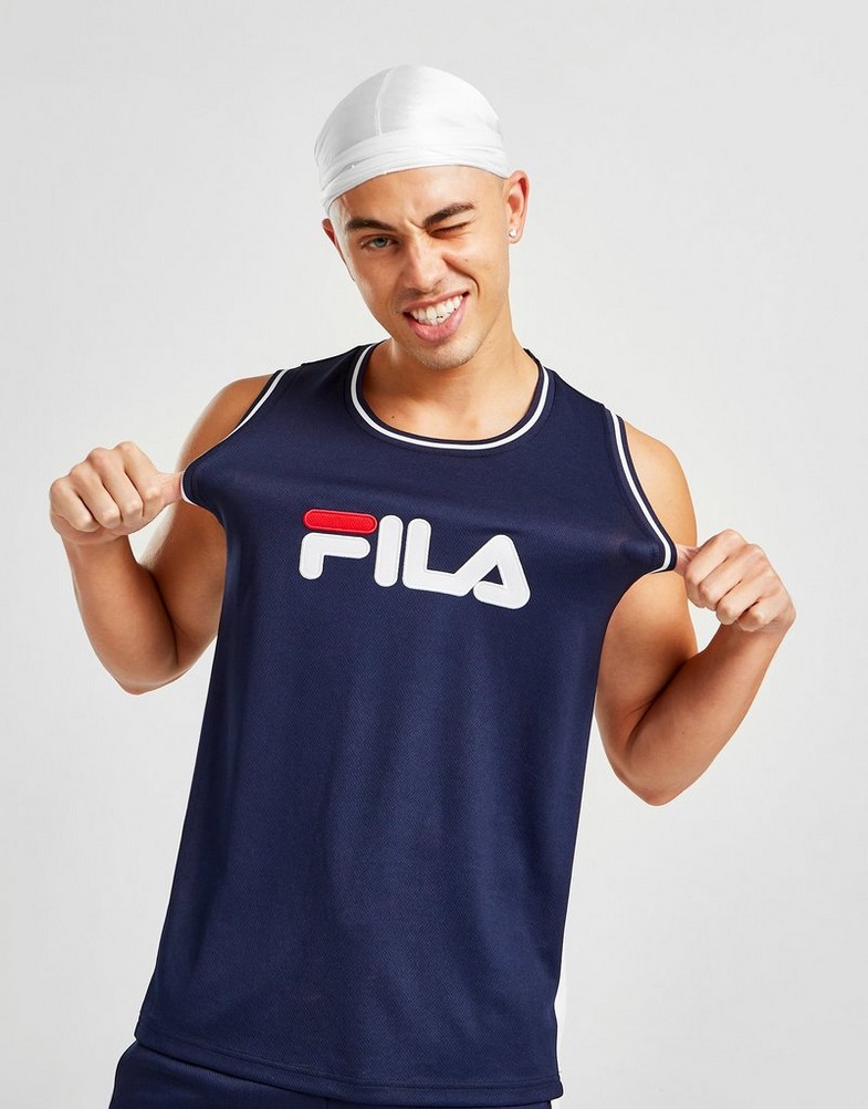 FILA BEZRĘKAWNIK REGGIE VEST SS22JDM025 Niebieski