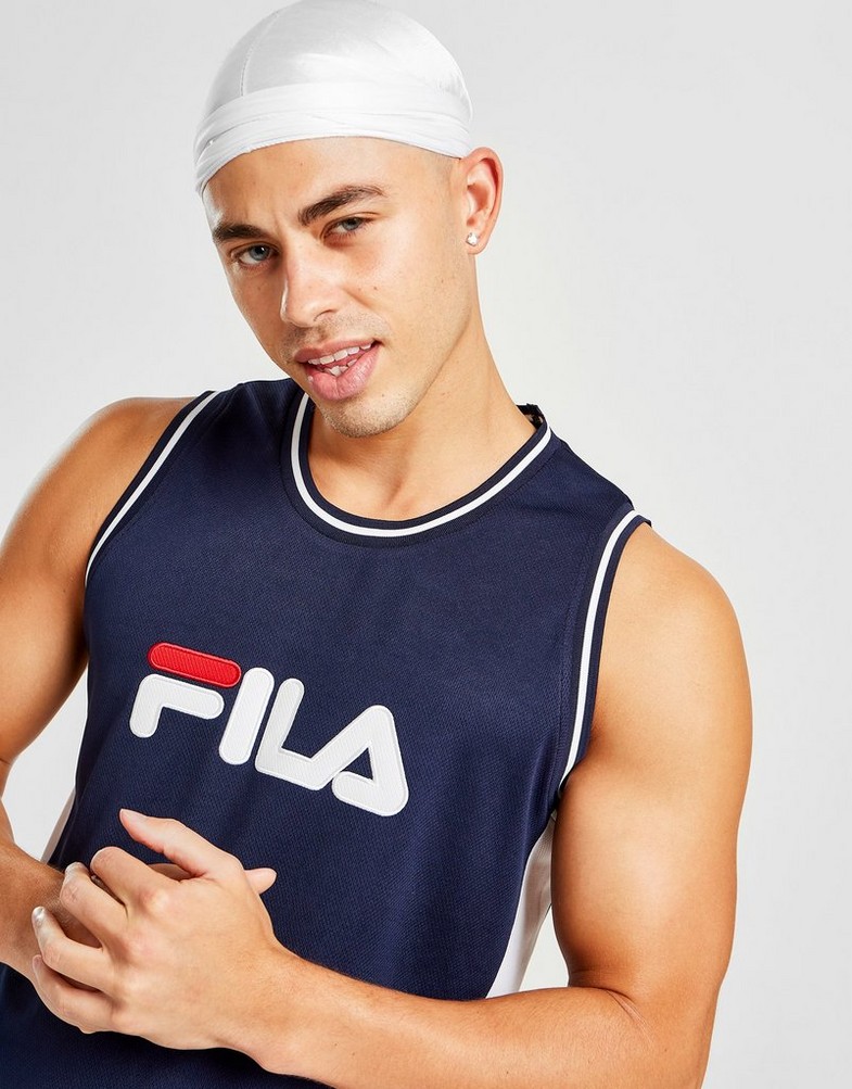 FILA BEZRĘKAWNIK REGGIE VEST SS22JDM025 Niebieski