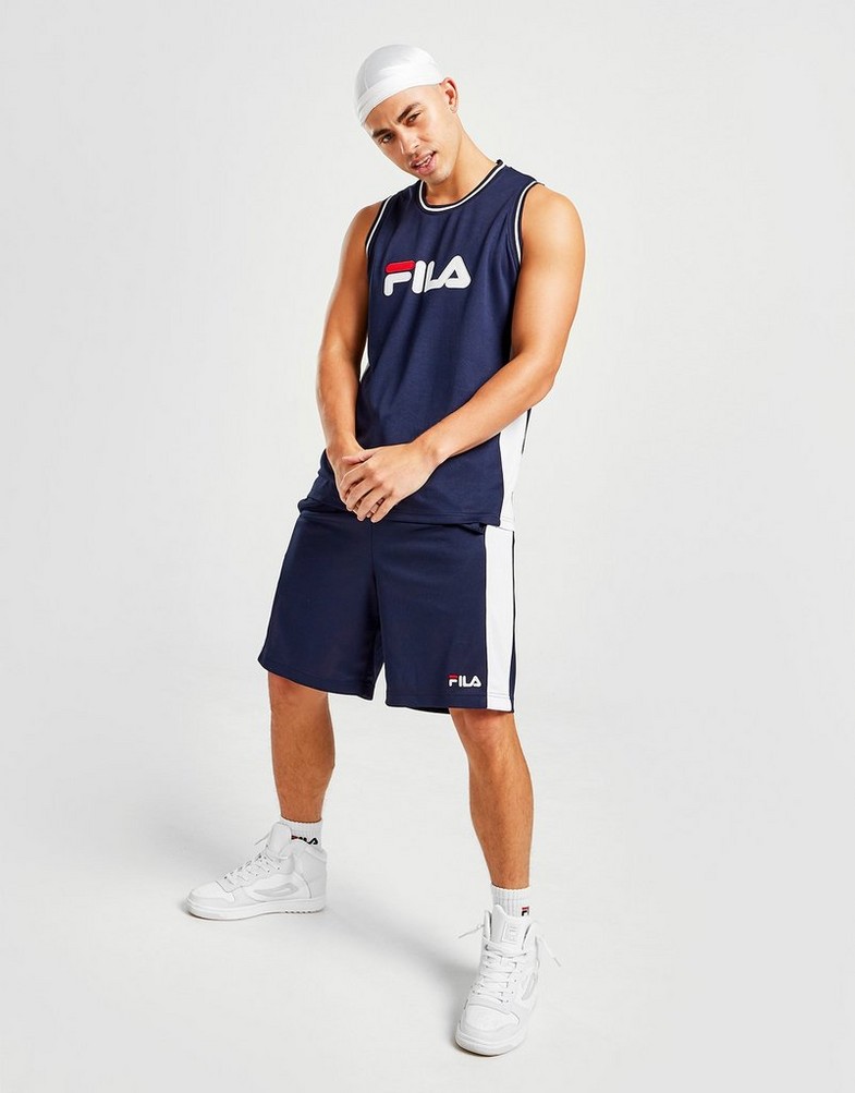 Krótkie spodenki, szorty męskie FILA SZORTY MELLI BASKETBALL SHORTS SS22JDM026 Granatowy