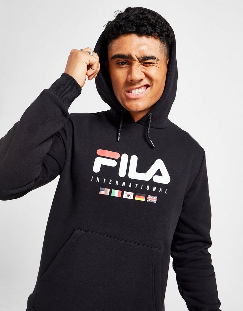 FILA Z KAPTUREM VALTERLINI HOODIE SS22JDM014BLK kolor Czarny M skie Ubrania w JD Sports