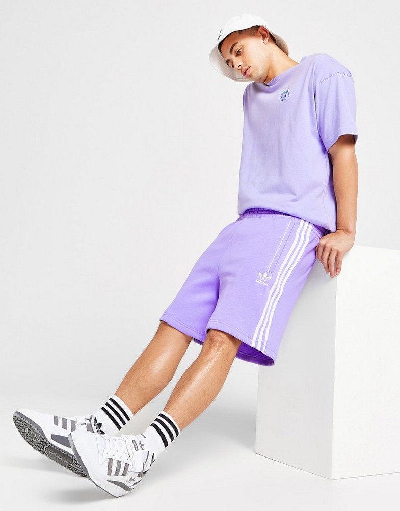 Krótkie spodenki, szorty męskie ADIDAS TREFOIL ESSENTIAL SHORTS  HS4277 Fioletowy