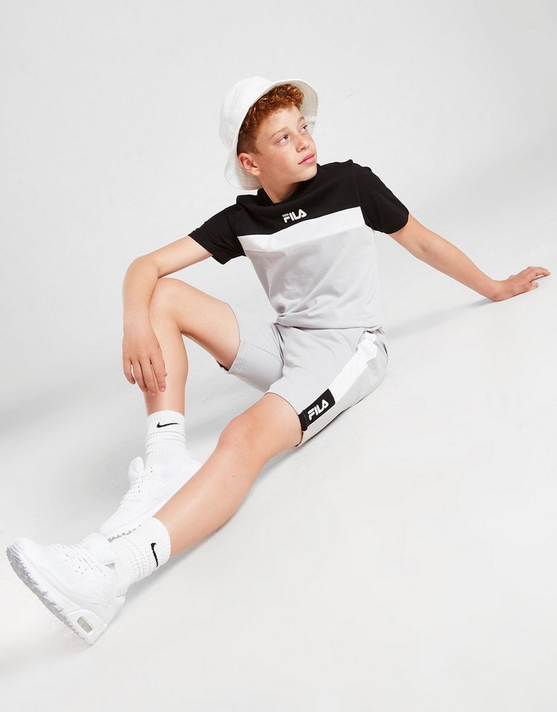 Detská tepláková súprava FILA CUT & SEW TRIČKO/SHORTS SET JUNIOR  SS22JDK013GRY Sivá