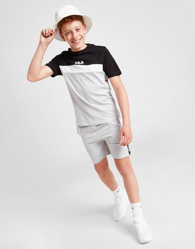 Detská tepláková súprava FILA CUT & SEW TRIČKO/SHORTS SET JUNIOR  SS22JDK013GRY Sivá
