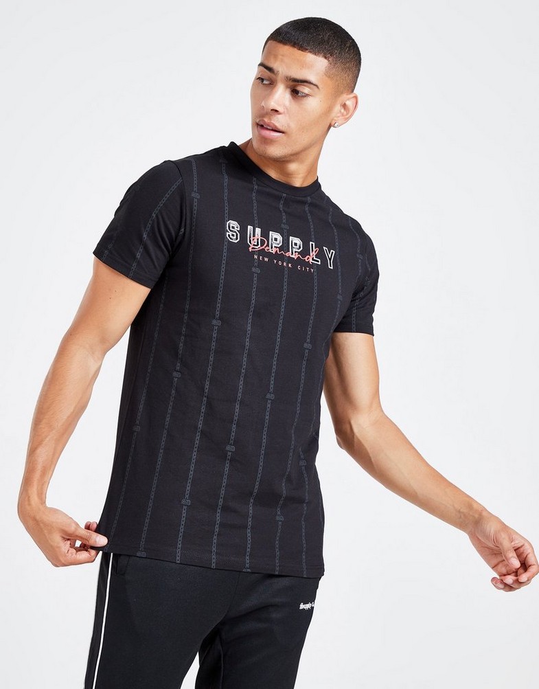 Koszulka, t-shirt męski SUPPLY & DEMAND CHAIN PIN T SHIRT SUPTM16000 Czarny