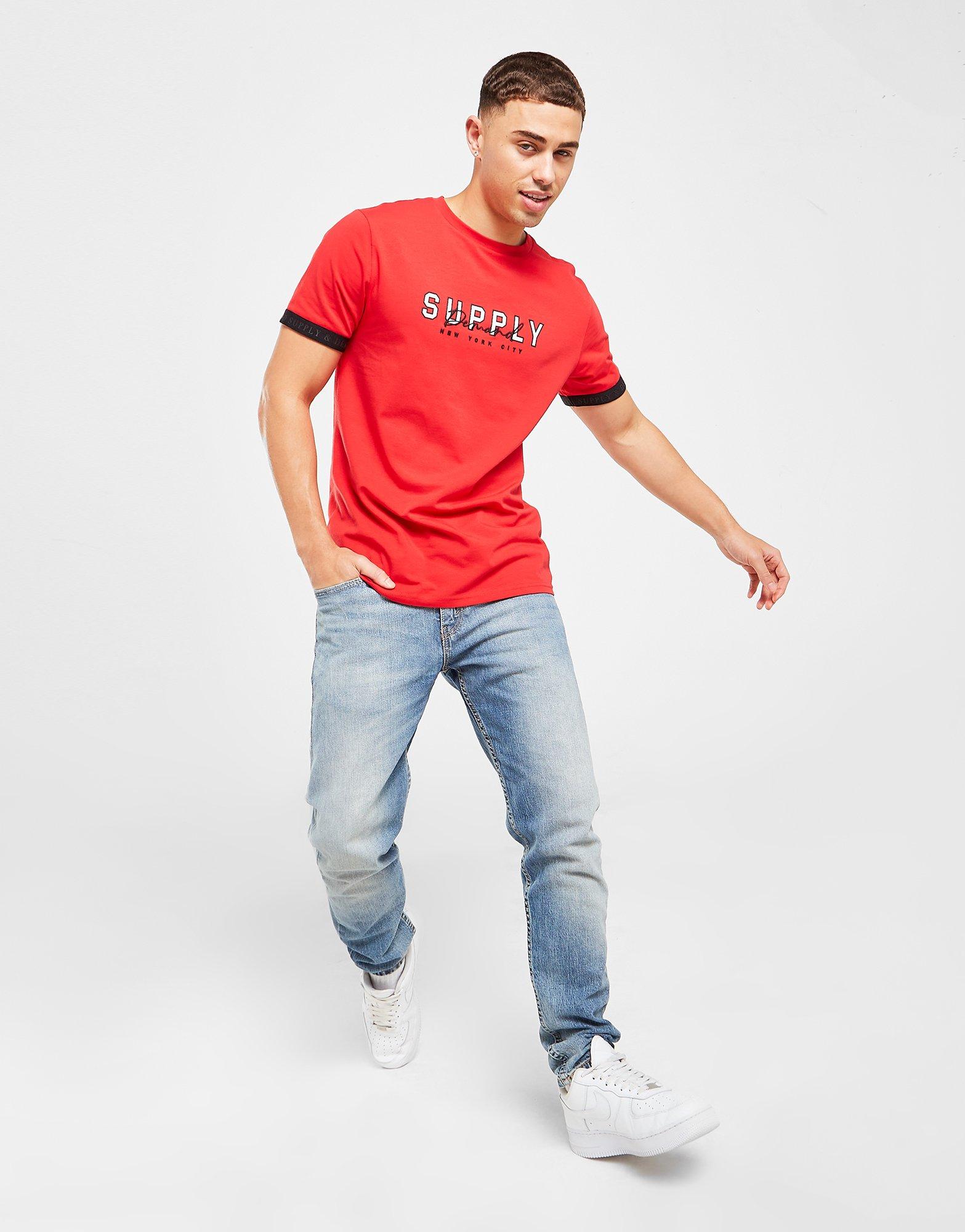 Pánske tričko SUPPLY & DEMAND TRIČKO THORN TRIČKO SUPTM15657 Červená