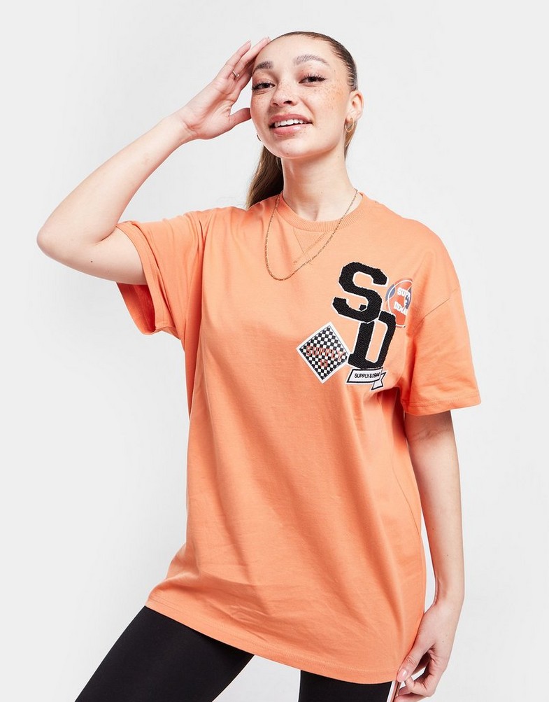 Női póló SUPPLY & DEMAND PÓLÓ BADGE BOYFRIEND PÓLÓ SUPTW16024ORG Narancssárga