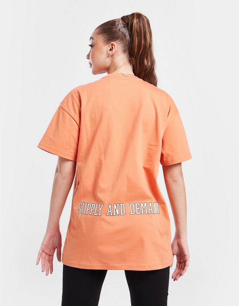 Női póló SUPPLY & DEMAND PÓLÓ BADGE BOYFRIEND PÓLÓ SUPTW16024ORG Narancssárga