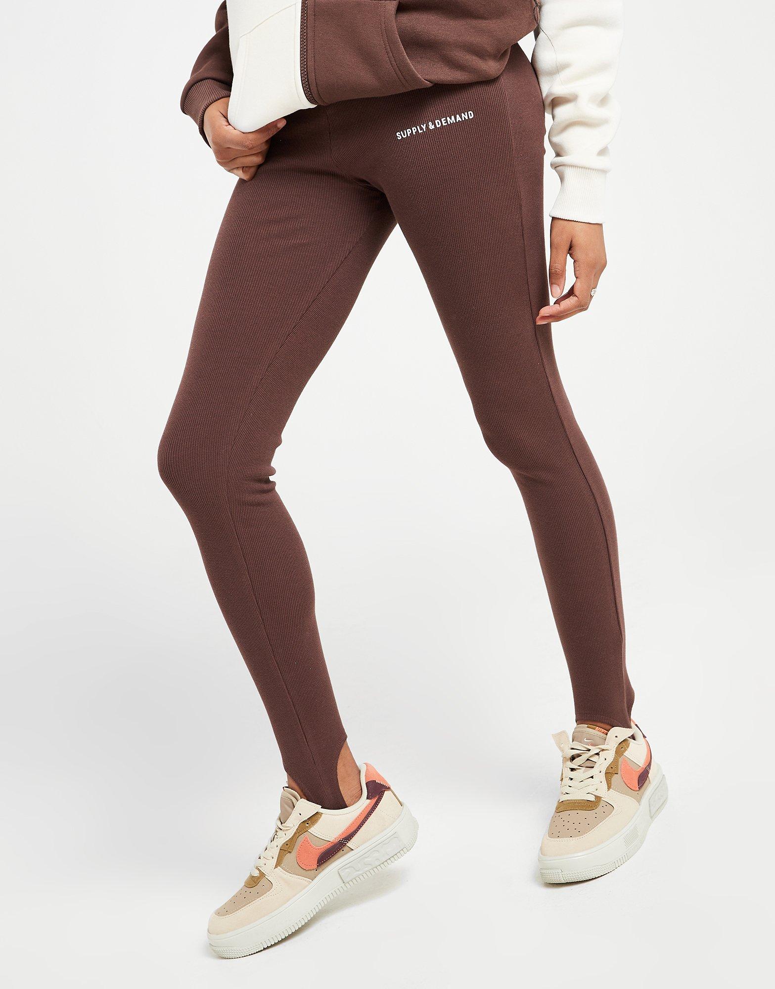 SUPPLY & DEMAND LEGGINGS STIRRUP RIBBED LEGGINGS SUPTW16103BRN Hnedá