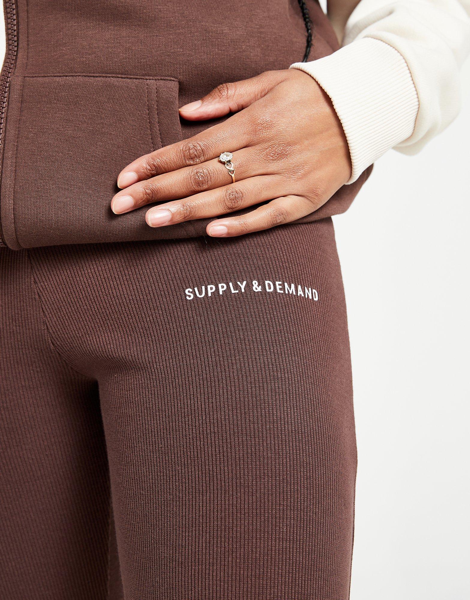 SUPPLY & DEMAND LEGGINGS STIRRUP RIBBED LEGGINGS SUPTW16103BRN Hnedá