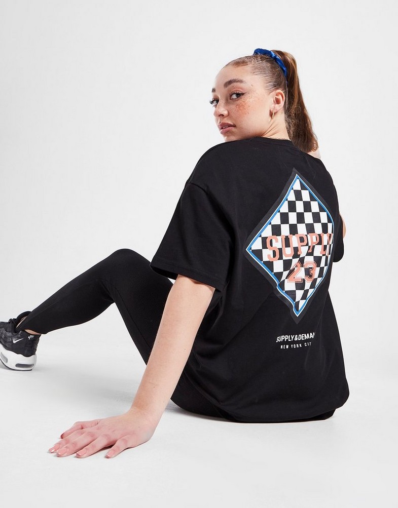 Koszulka, t-shirt damski SUPPLY & DEMAND T-SHIRT SPEED GRAPHIC SHORT SLEEVE SUPTW16100BLK Czarny