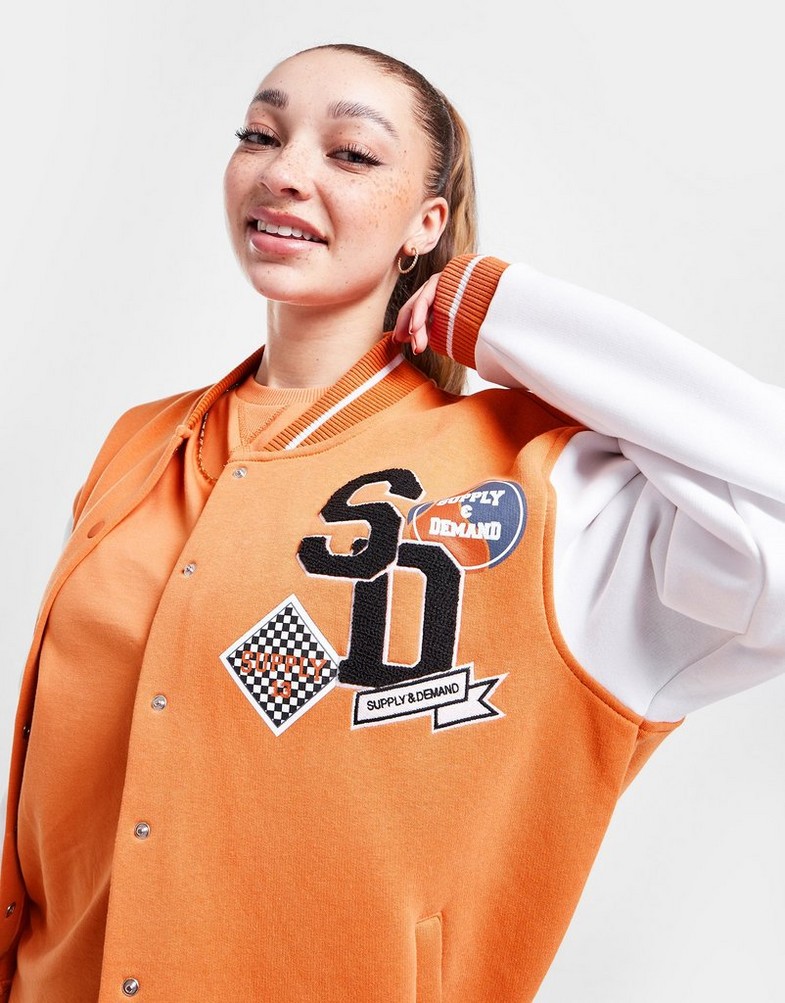 Bluza damska SUPPLY & DEMAND BLUZA VRSTY OS JKT ORG SUPTW16029ORG Pomarańczowy