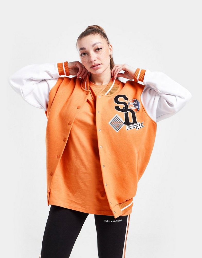 Bluza damska SUPPLY & DEMAND BLUZA VRSTY OS JKT ORG SUPTW16029ORG Pomarańczowy