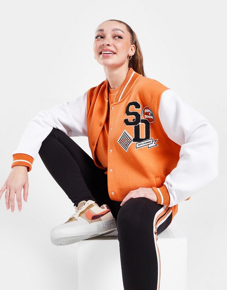 Bluza damska SUPPLY & DEMAND BLUZA VRSTY OS JKT ORG SUPTW16029ORG Pomarańczowy